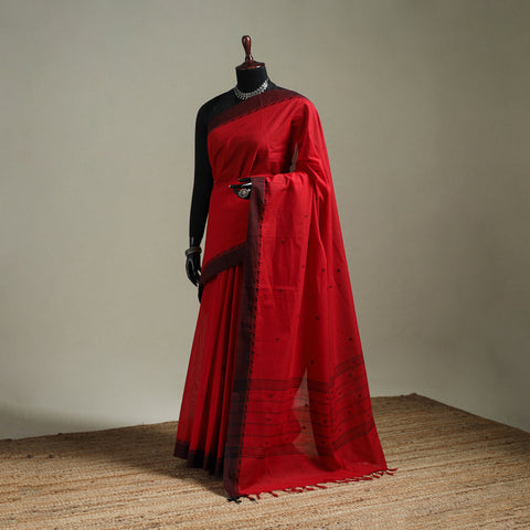 Red - Kanchipuram Buti Cotton Saree with Border 26
