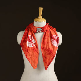 Shibori Tie-Dye Cotton Brooch Scarf 13