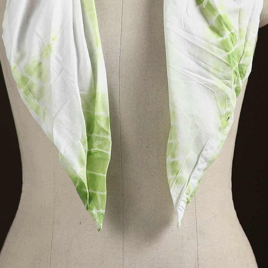 Shibori Tie-Dye Cotton Brooch Scarf 14