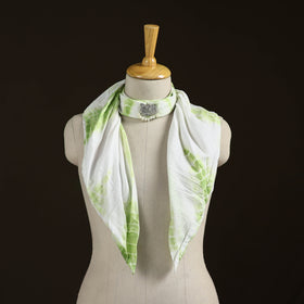 Shibori Tie-Dye Cotton Brooch Scarf 14