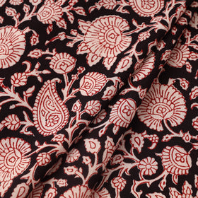 Red Bagh Hand Block Print Natural Dyed Cotton Fabric