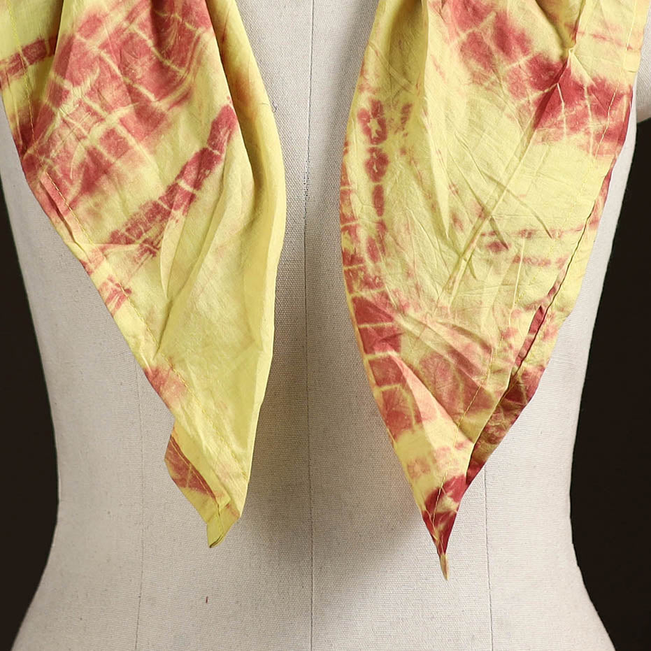 Shibori Tie-Dye Cotton Brooch Scarf 17