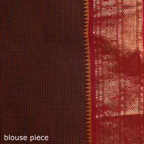 Checks Buti Cotton Zari Border Kanchipuram Saree 08