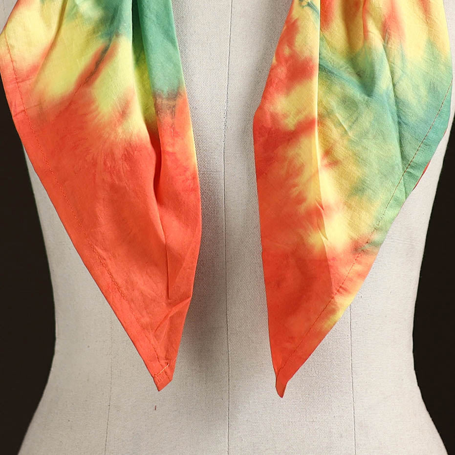 Shibori Tie-Dye Cotton Brooch Scarf 18