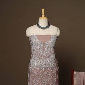 Pink - 2pc mul chanderi semi stitched hand beads work