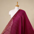 Purple - handloom cotton mangalagiri fabric with zari