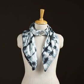 Shibori Tie-Dye Cotton Brooch Scarf 19