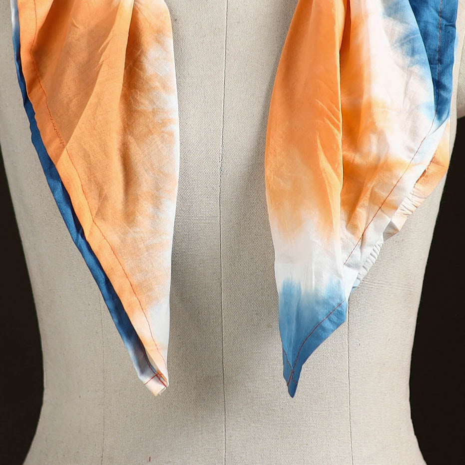 Shibori Tie-Dye Cotton Brooch Scarf 20