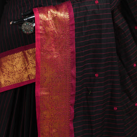 Stripes Buti Cotton Zari Border Kanchipuram Saree 09