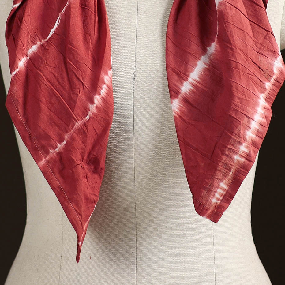 Shibori Tie-Dye Cotton Brooch Scarf 21