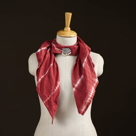 Shibori Tie-Dye Cotton Brooch Scarf 21