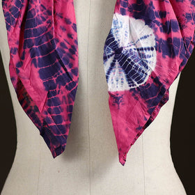 Shibori Tie-Dye Cotton Brooch Scarf 22