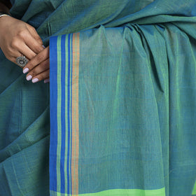 Green - Mangalagiri Godavari Muttulu Stripe Handloom Cotton Saree