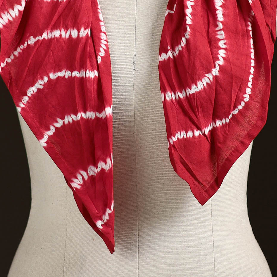 Shibori Tie-Dye Cotton Brooch Scarf 23