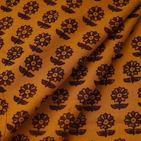 Orange Bagh Hand Block Print Natural Dyed Cotton Fabric