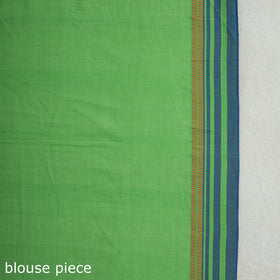 Green - Mangalagiri Godavari Muttulu Stripe Handloom Cotton Saree