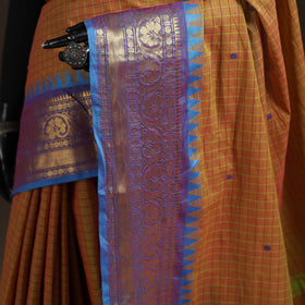 Checks Buti Cotton Zari Border Kanchipuram Saree 10