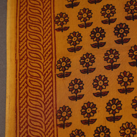 Orange Bagh Hand Block Print Natural Dyed Cotton Fabric