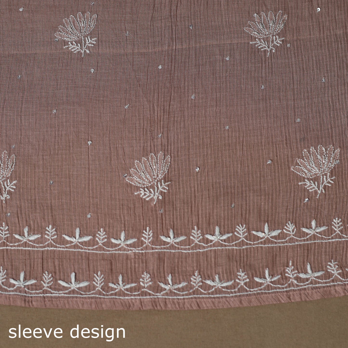 Pink - 2pc mul chanderi semi stitched hand beads work