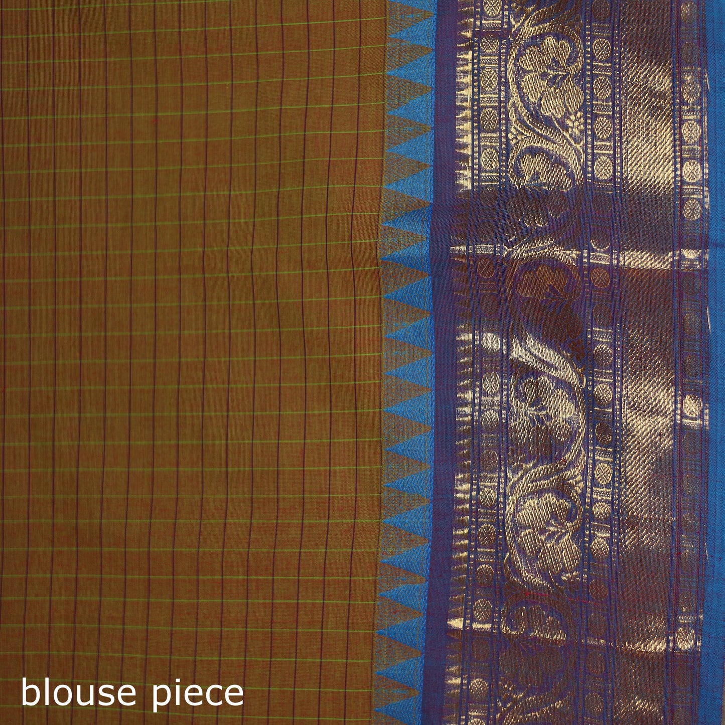 Checks Buti Cotton Zari Border Kanchipuram Saree 10