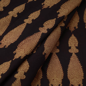 Brown Bagh Hand Block Print Natural Dyed Cotton Fabric