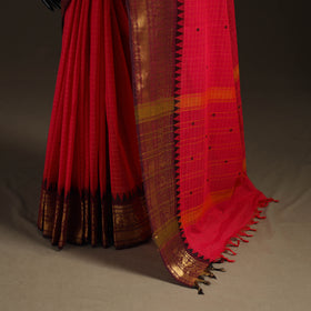 Checks Buti Cotton Zari Border Kanchipuram Saree 11