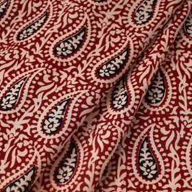 Red Bagh Hand Block Print Natural Dyed Cotton Fabric