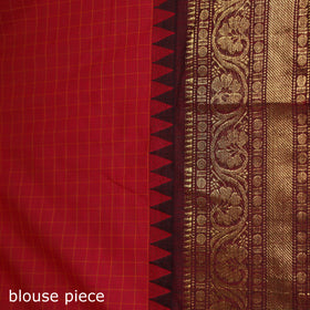 Checks Buti Cotton Zari Border Kanchipuram Saree 11