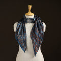 Ajrakh Hand Block Print Natural Dyed Modal Silk Brooch Scarf 30