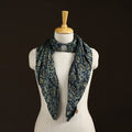 Ajrakh Hand Block Print Natural Dyed Modal Silk Brooch Scarf 33