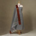Grey 2pc Kandangi Chettinad Dress Material with Jewellery Set