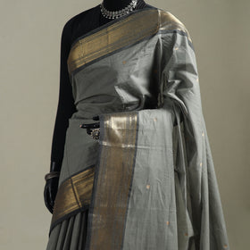 Grey - Kanchipuram Buti Cotton Saree with Border 31