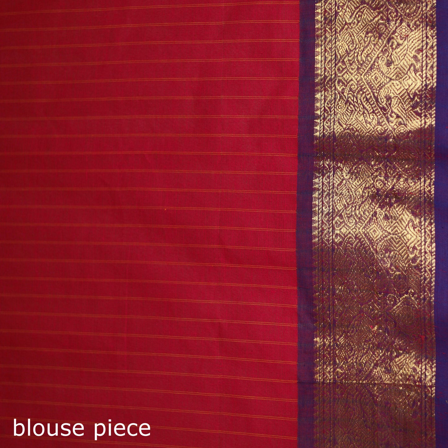 Stripes Buti Cotton Zari Border Kanchipuram Saree 12