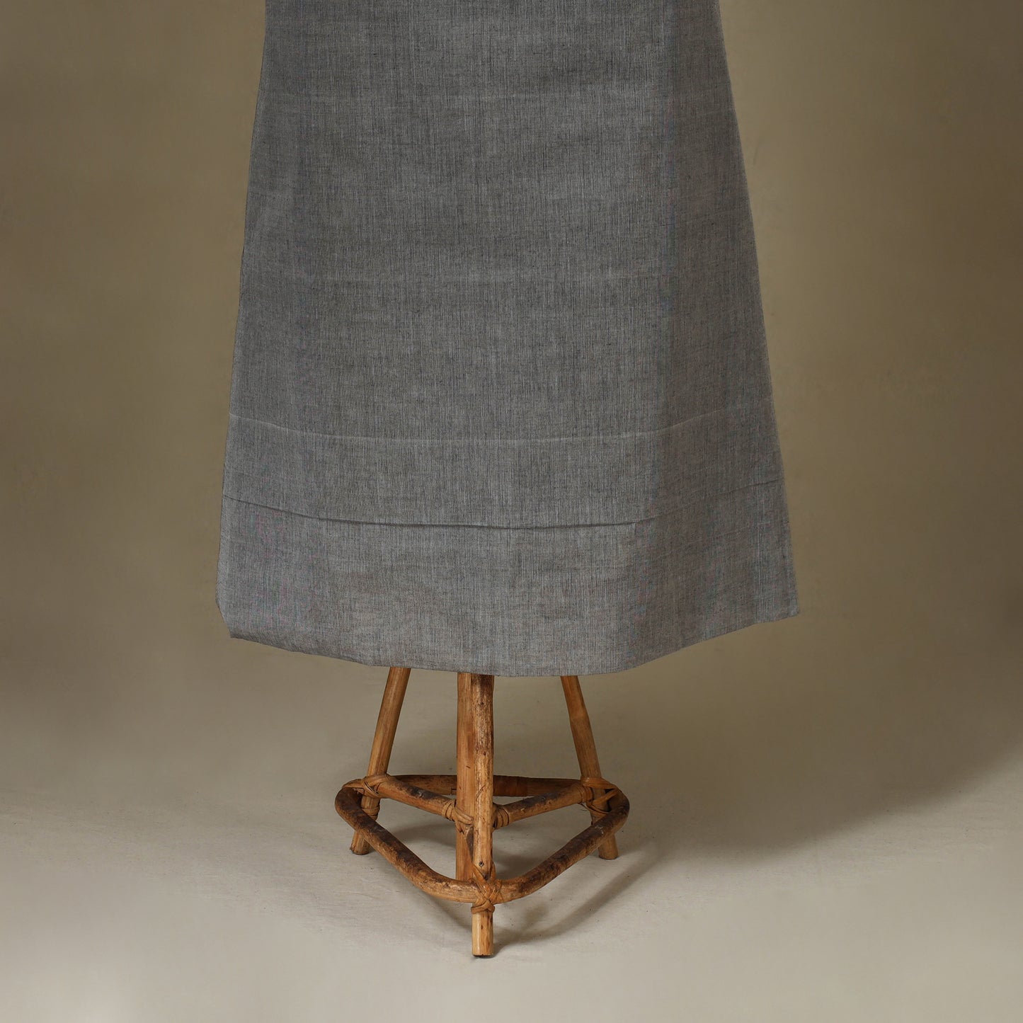 Grey 2pc Kandangi Chettinad Dress Material with Jewellery Set