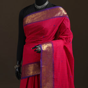 Stripes Buti Cotton Zari Border Kanchipuram Saree 14