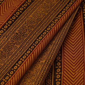 Orange Bagh Hand Block Print Natural Dyed Cotton Fabric