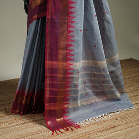 Grey - Kanchipuram Buti Cotton Saree with Border 32