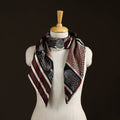 Ajrakh Hand Block Print Natural Dyed Modal Silk Brooch Scarf 41