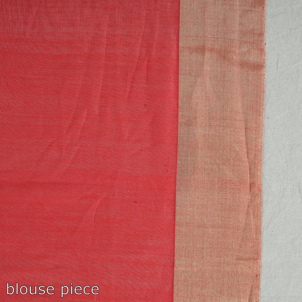 Red - Traditional Chanderi Silk Zari Buti Handloom Saree 56