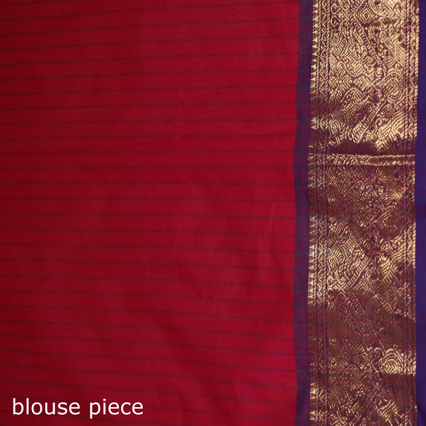 Stripes Buti Cotton Zari Border Kanchipuram Saree 14