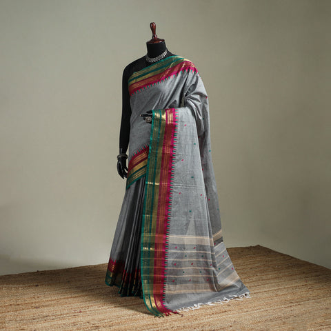 Grey - Kanchipuram Buti Cotton Saree with Border 33