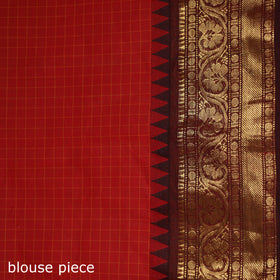 Checks Buti Cotton Zari Border Kanchipuram Saree 15