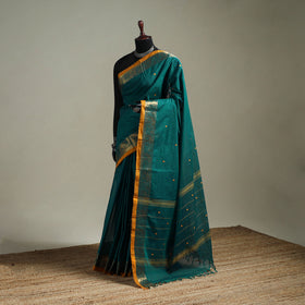 Green - Kanchipuram Buti Cotton Saree with Border 34