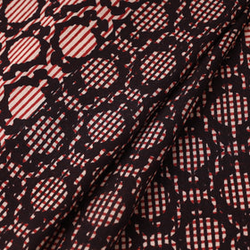Black Bagh Hand Block Print Natural Dyed Cotton Fabric