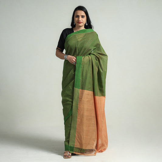 Green - Mangalagiri Godavari Handloom Sada Missing Cotton Saree