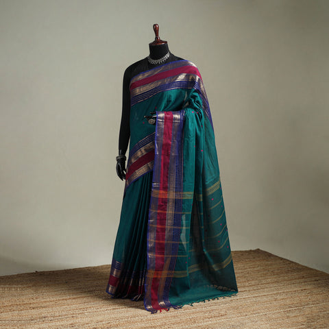 Green - Kanchipuram Buti Cotton Saree with Border 35