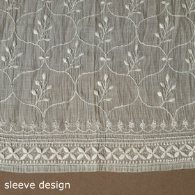 Green - 2pc mul chanderi semi stitched hand beads work