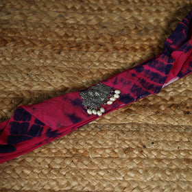 Shibori Tie-Dye Cotton Brooch Scarf 10