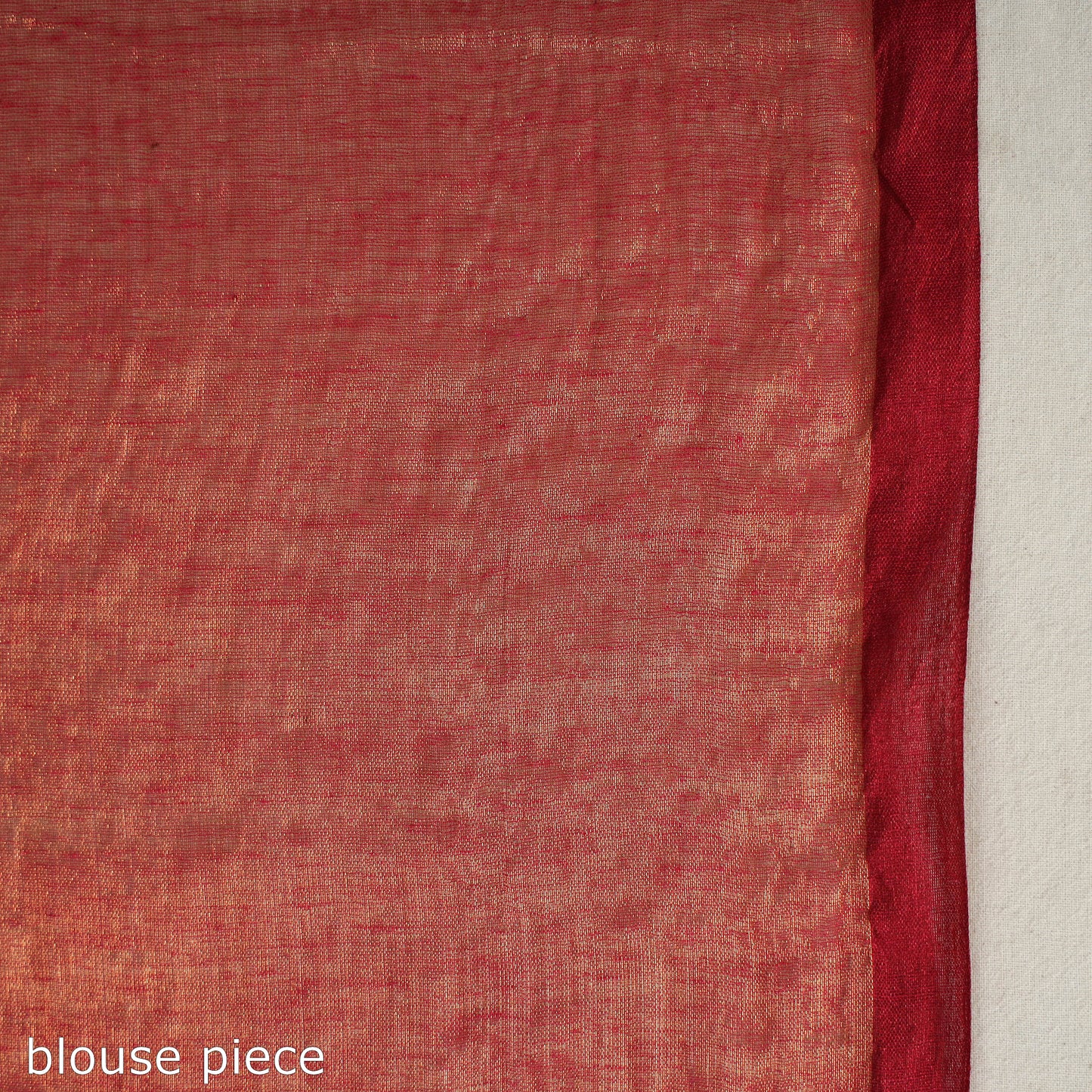 Red - Bengal Fine Tissue Zari Saree 02