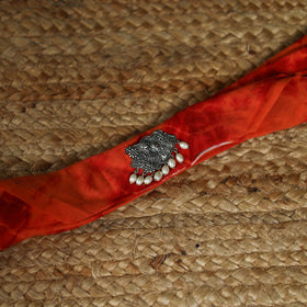 Shibori Tie-Dye Cotton Brooch Scarf 13